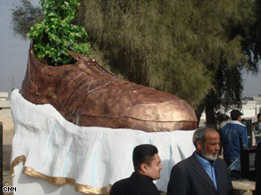 A monument to the shoe thrown at President Bush.